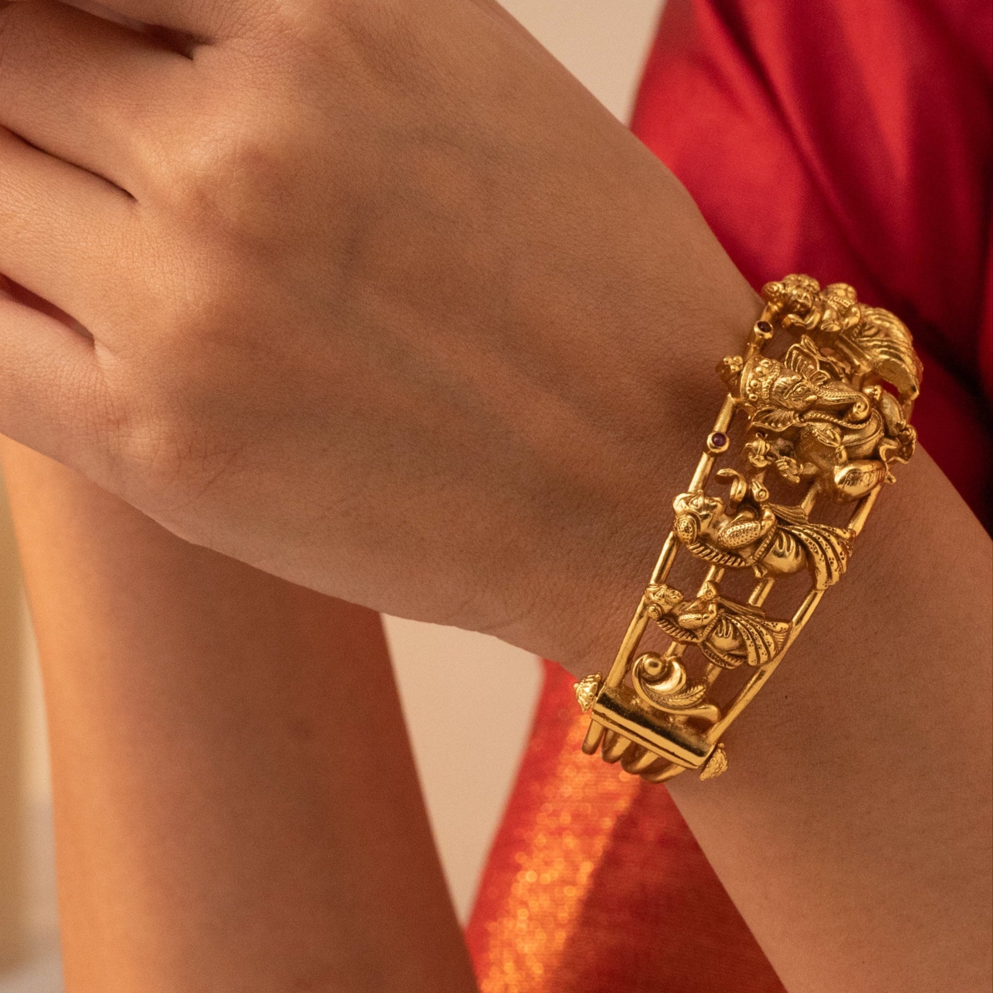 Aadhira Antique Ganesha Bracelet