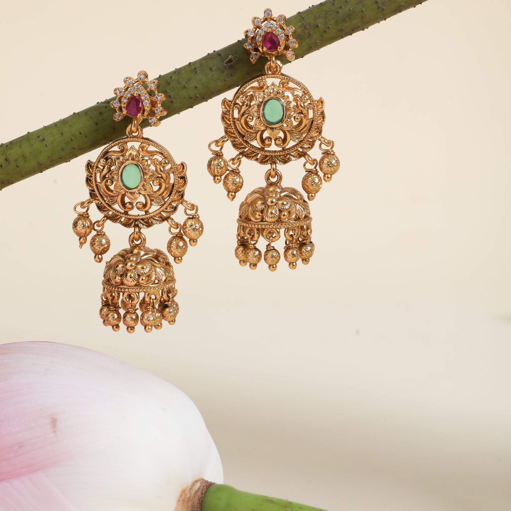 Amara Antique Jhumka Earrings