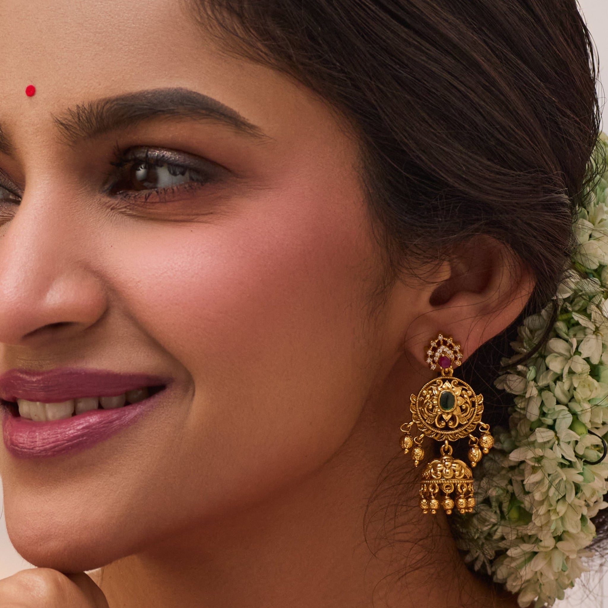 Amara Antique Jhumka Earrings