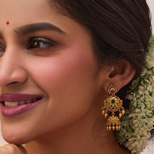 Amara Antique Jhumka Earrings