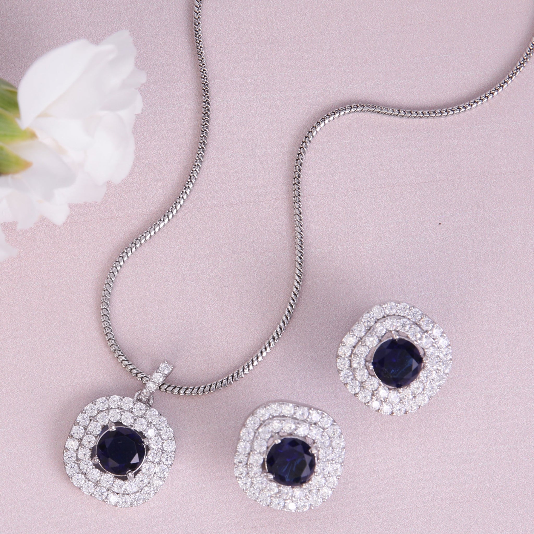 Asscher Nakshatra CZ Pendant Set