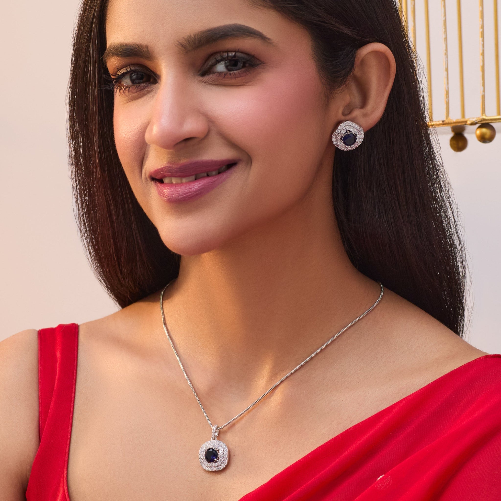 Asscher Nakshatra CZ Pendant Set