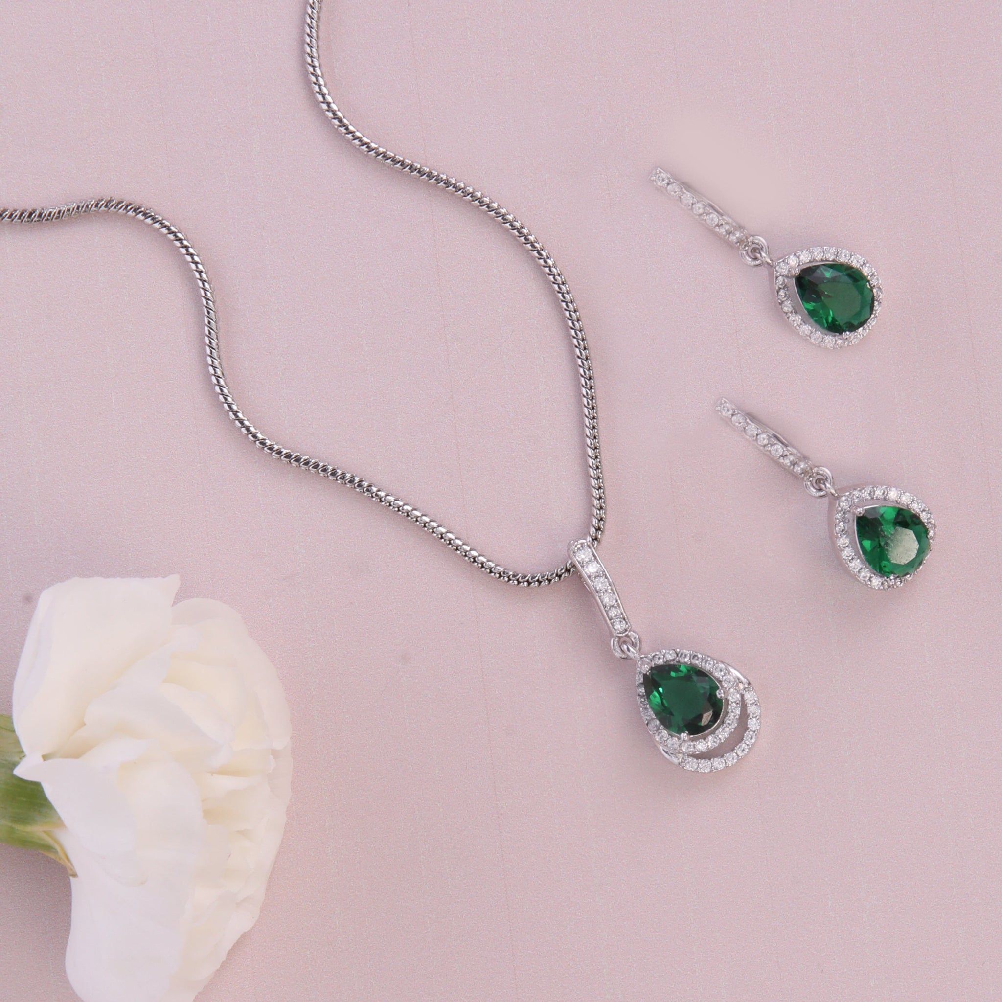 Ashley Green Nakshatra CZ Pendant Set