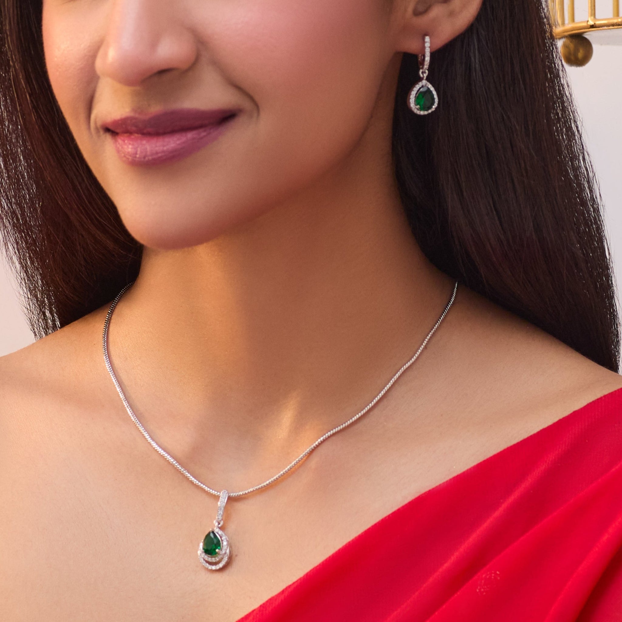 Ashley Green Nakshatra CZ Pendant Set